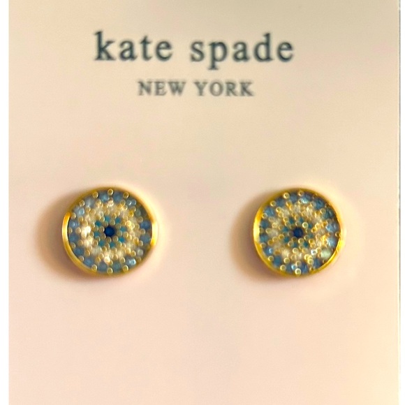 Kate Spade SET - Necklace & Earring blue & White Crystals set in 14KTSTS - Picture 9 of 12